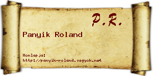 Panyik Roland névjegykártya